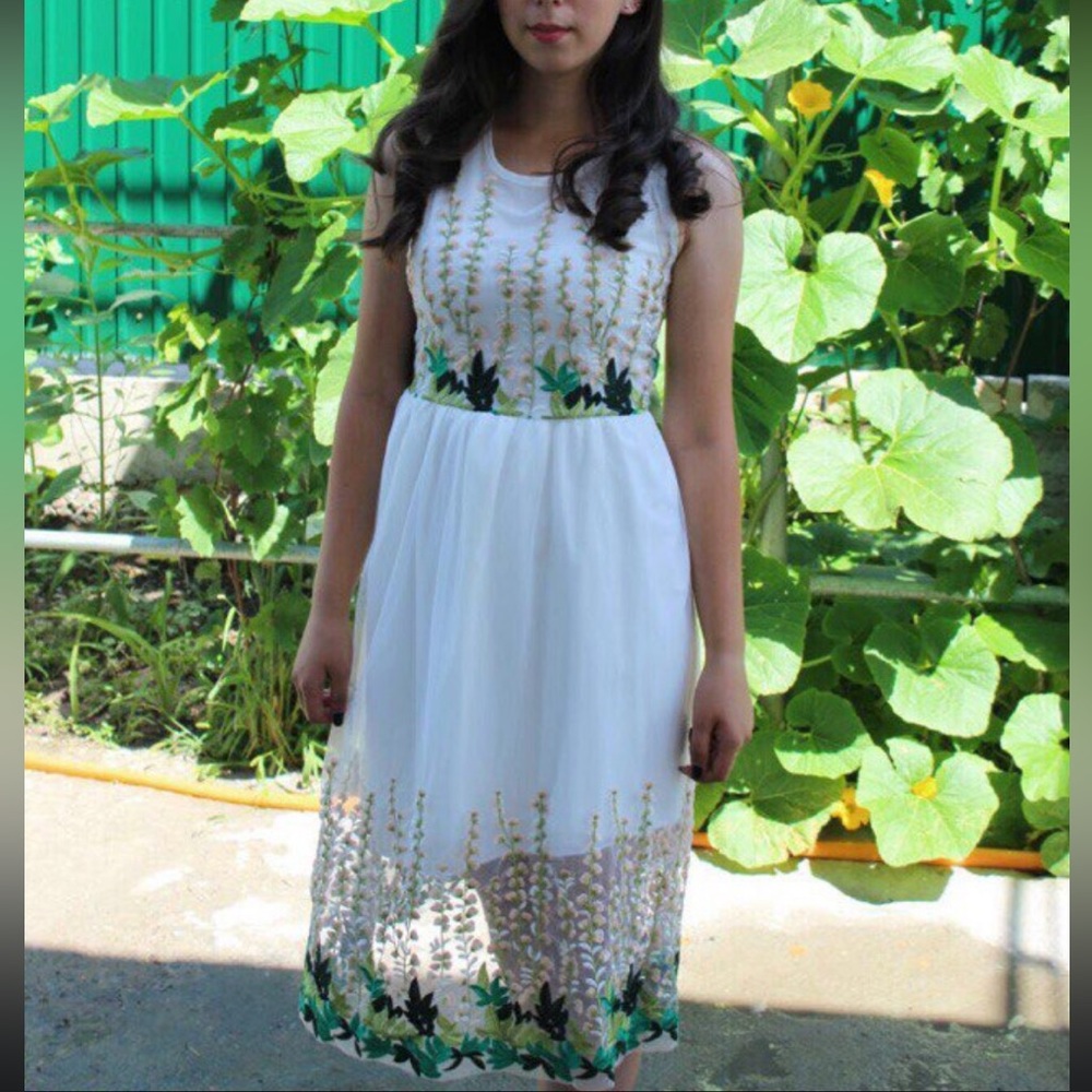 White floral summer dress